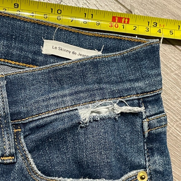 Frame Denim  Le Skinny de Jeanne ripped mid Wash jeans . - Picture 6 of 8